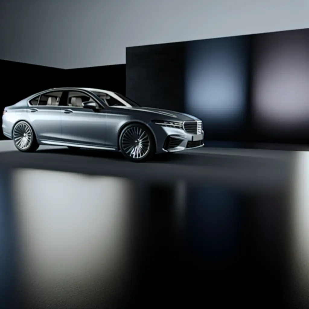 Luksusowy sedan w nowoczesnym otoczeniu