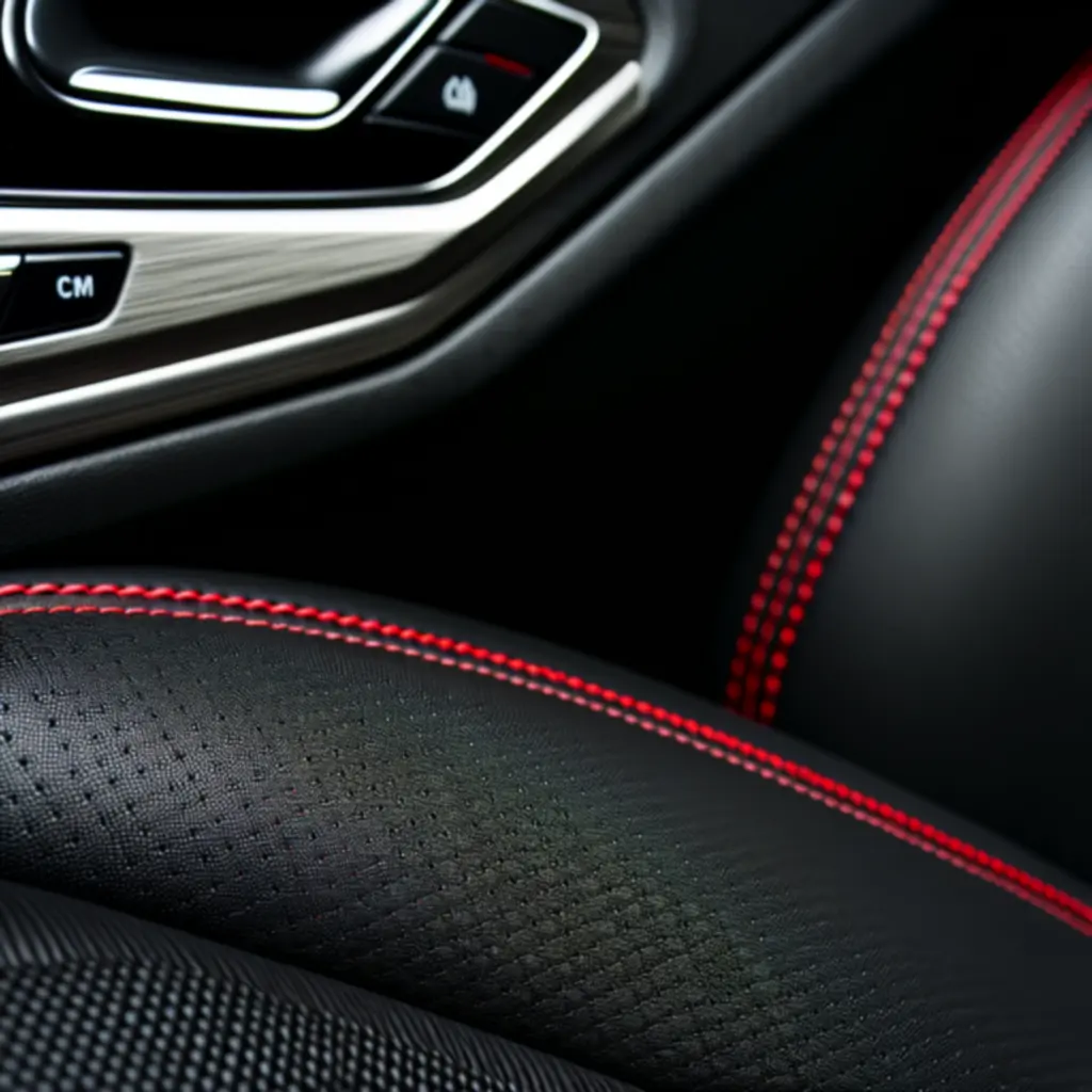 Luksusowe wnętrze samochodu ze skórzaną tapicerką