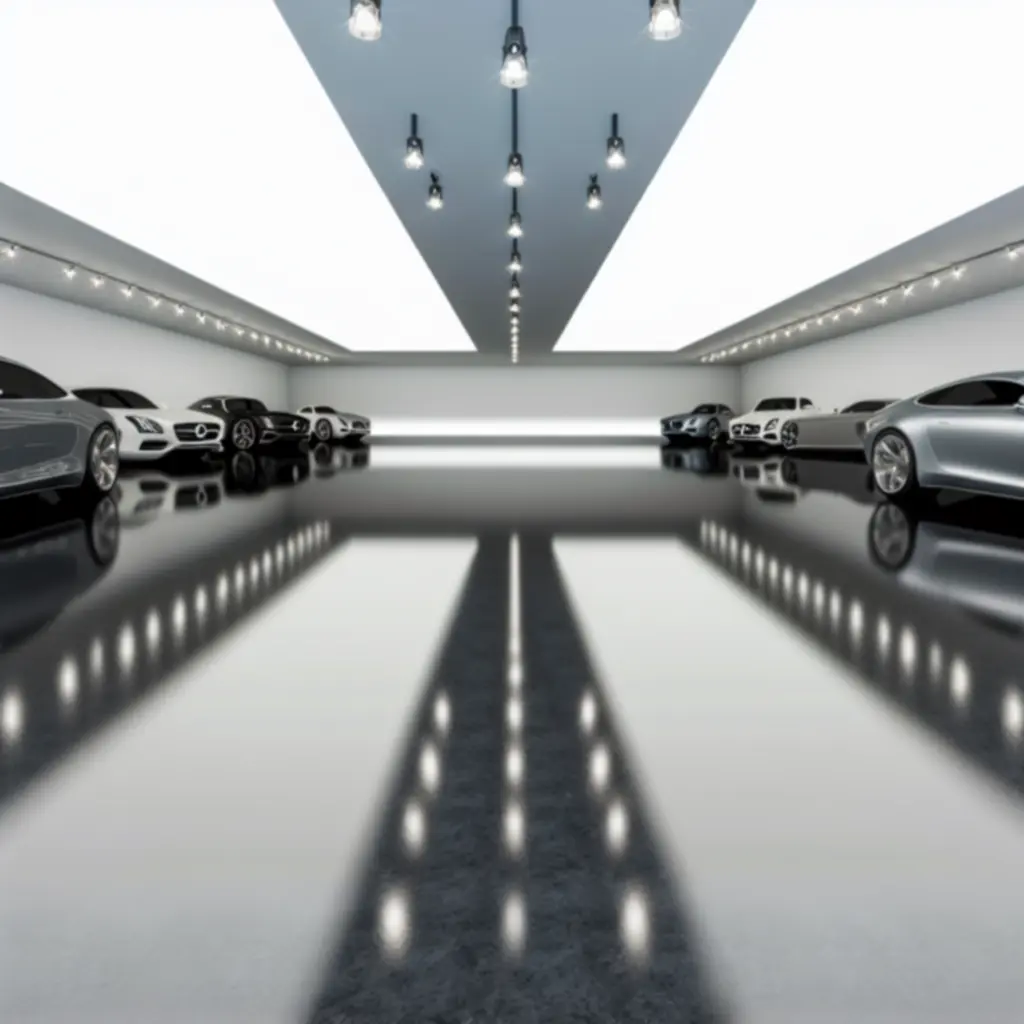 Wnętrze nowoczesnego salonu luksusowych samochodów